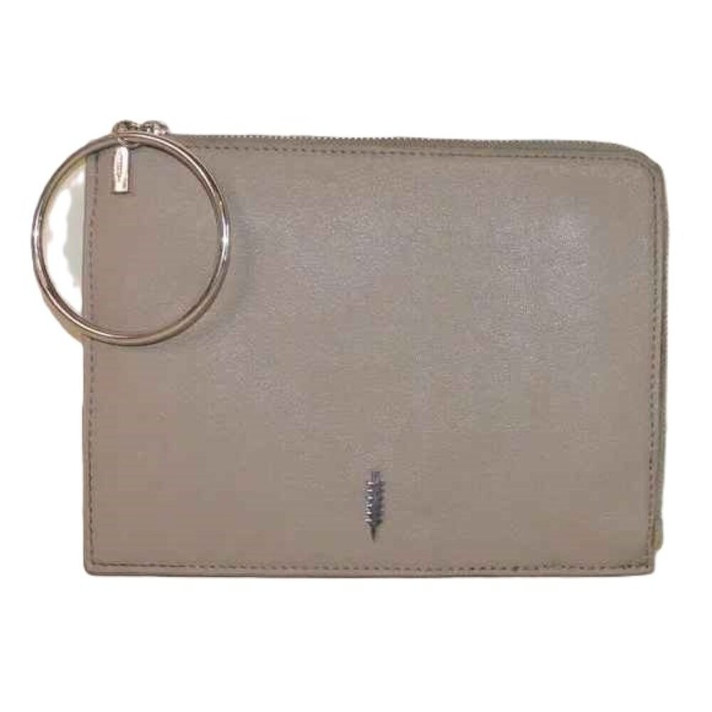 THACKER Gable Leather Clutch Bag, Silver Arm Bangle Gray